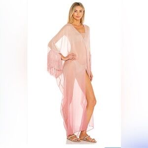 Michael Costello Cover Up Callie Kaftan Mauve Ombre- S